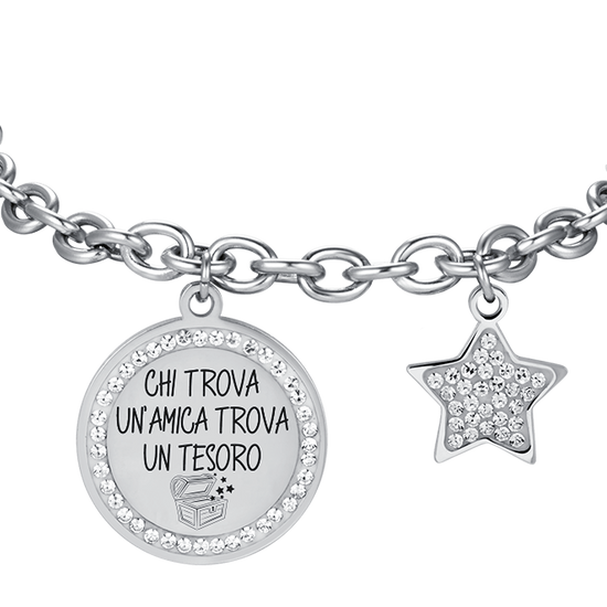 WOMEN STEEL BRACELET WHO FINDS A FRIEND FINDS A TREASURE