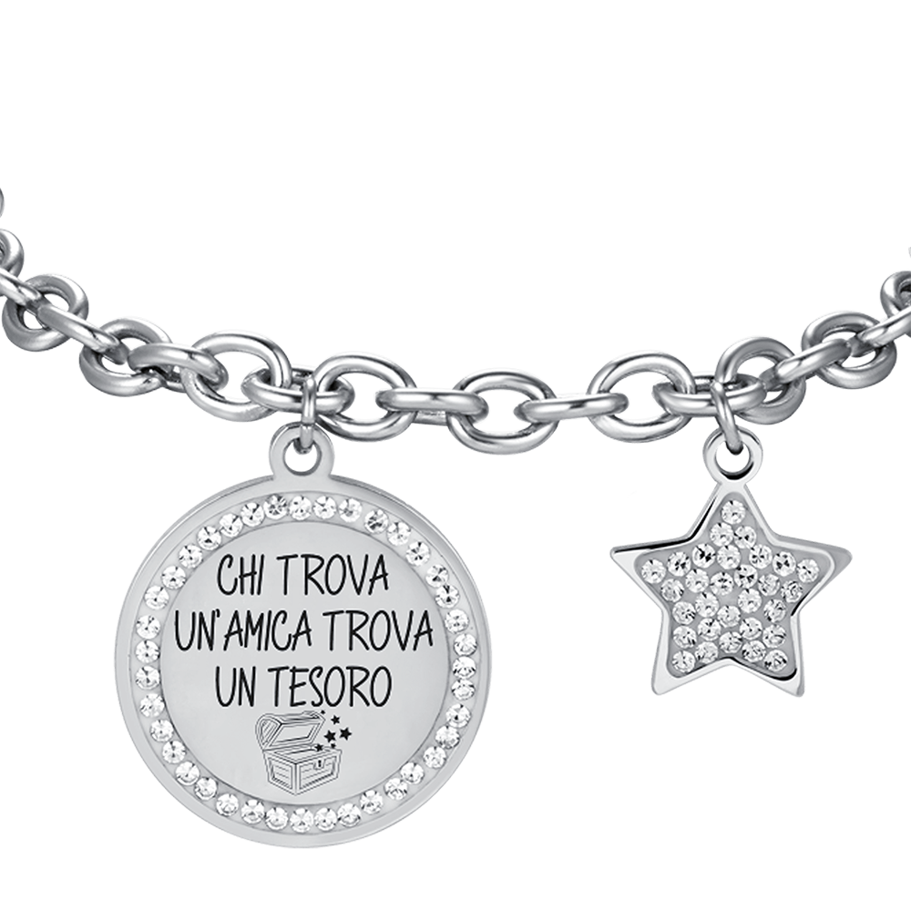 WOMEN STEEL BRACELET WHO FINDS A FRIEND FINDS A TREASURE