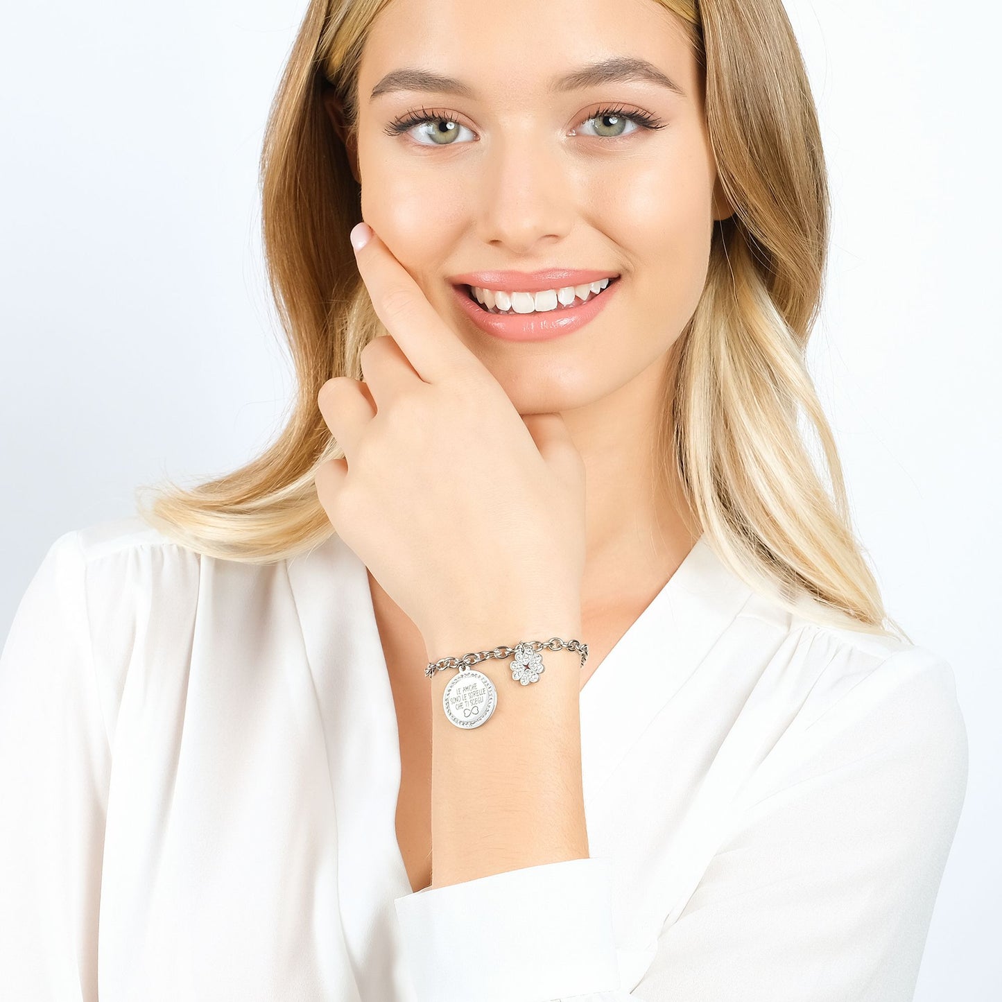 STEEL WOMEN'S BRACELET YOUR FRIENDS ARE THE SISTERS YOU CHOOSE WITH ENAMEL