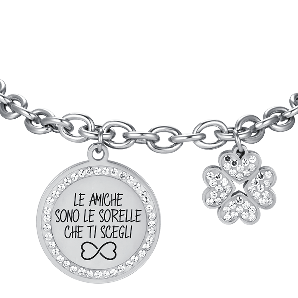 STEEL WOMEN'S BRACELET YOUR FRIENDS ARE THE SISTERS YOU CHOOSE WITH ENAMEL