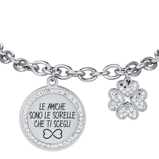 STEEL WOMEN'S BRACELET YOUR FRIENDS ARE THE SISTERS YOU CHOOSE WITH ENAMEL
