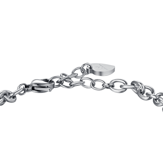 WOMEN'S STEEL BRACELET WITH WHITE CRYSTALS