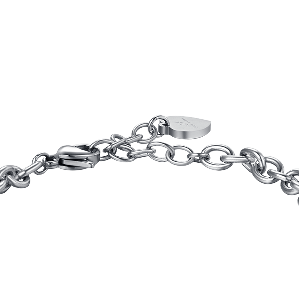 WOMEN'S STEEL BRACELET WITH WHITE CRYSTALS