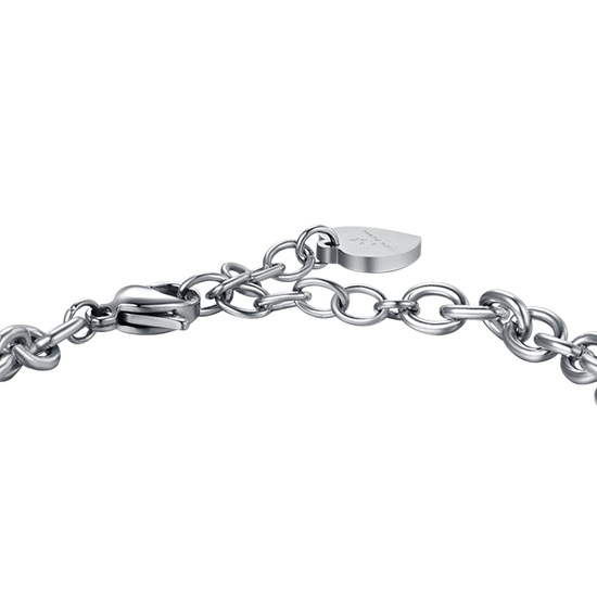 WOMEN'S STEEL KEY BRACELET WITH WHITE CRYSTALS