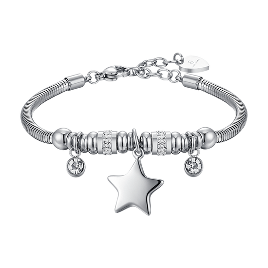 WOMAN'S BRACELET IN STEEL WITH STAR AND WHITE CRYSTALS Luca Barra