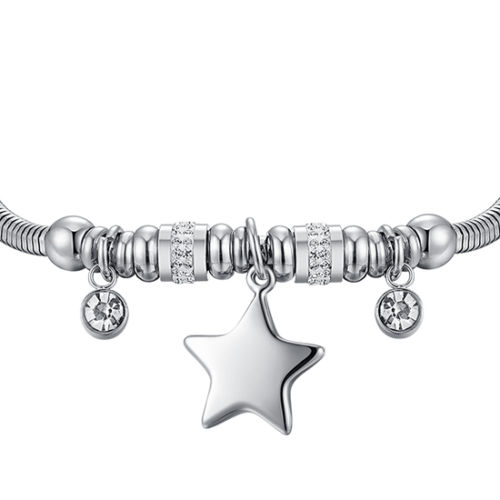 WOMAN'S BRACELET IN STEEL WITH STAR AND WHITE CRYSTALS Luca Barra