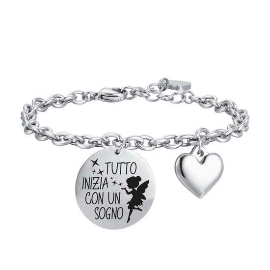 BRACCIALE DONNA IN ACCIAIO TUTTO INIZIA CON UN SOGNO