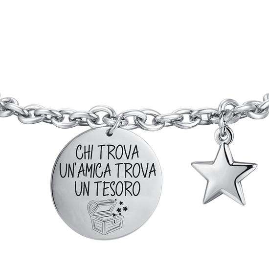 WOMEN STEEL BRACELET WHO FINDS A FRIEND FINDS A TREASURE