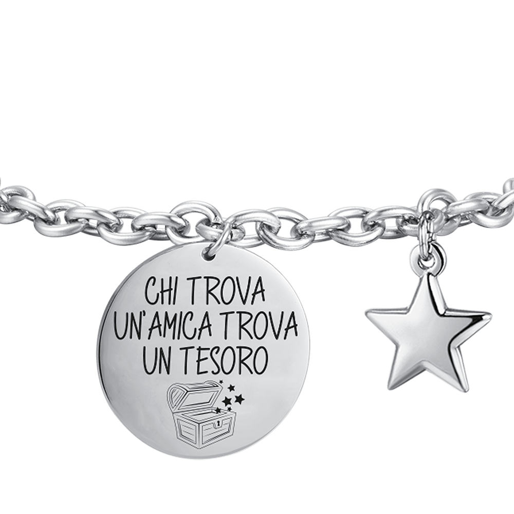 WOMEN STEEL BRACELET WHO FINDS A FRIEND FINDS A TREASURE