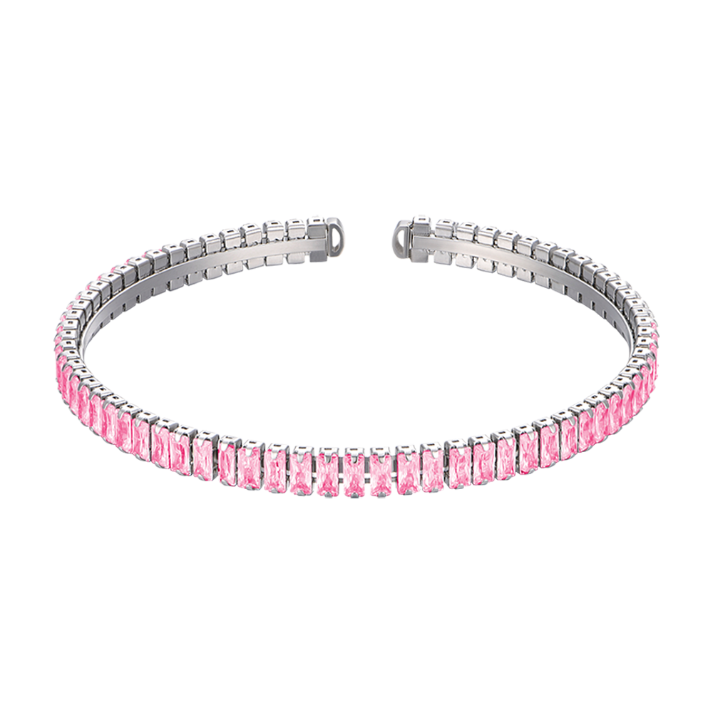 WOMAN'S BRACELET IN STEEL WITH PINK CRYSTALS Luca Barra