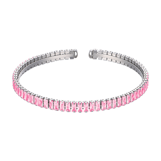 WOMAN'S BRACELET IN STEEL WITH PINK CRYSTALS Luca Barra