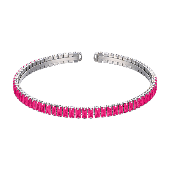 WOMAN'S BRACELET IN STEEL WITH FUCHSIA CRYSTALS Luca Barra