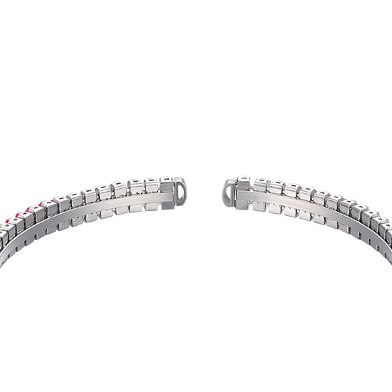 WOMEN'S STEEL BRACELET WITH FUCHSIA CRYSTALS