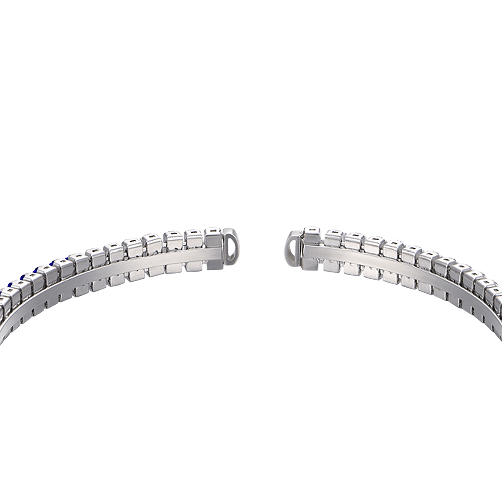 WOMEN'S STEEL BRACELET WITH BLUE CRYSTALS