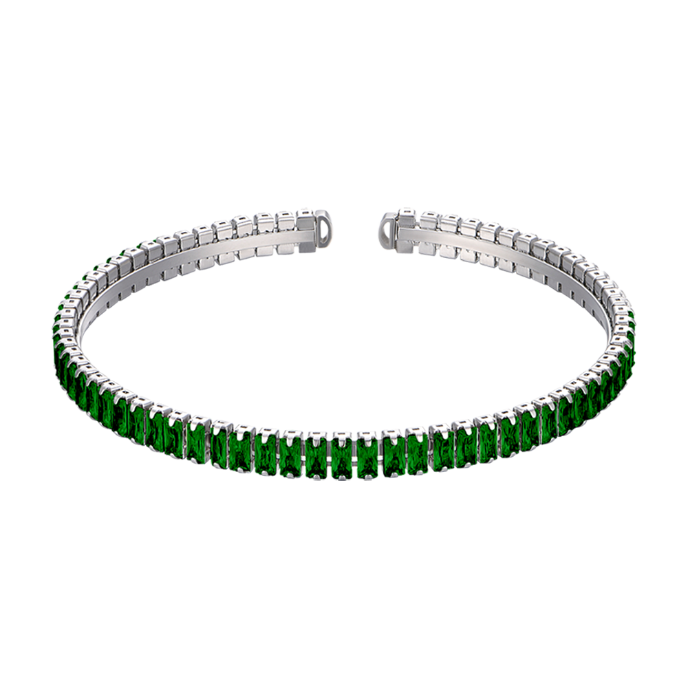 WOMAN'S BRACELET IN STEEL WITH GREEN CRYSTALS Luca Barra