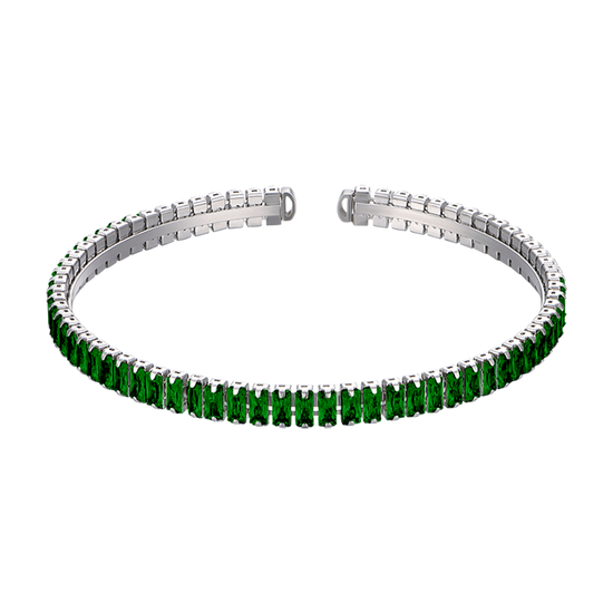 WOMAN'S BRACELET IN STEEL WITH GREEN CRYSTALS Luca Barra