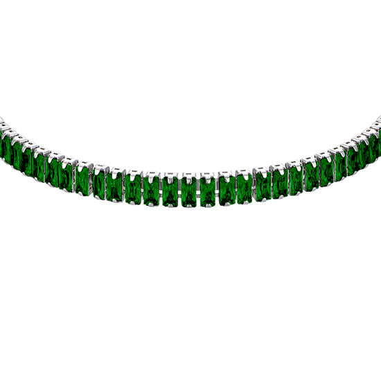 WOMEN'S STEEL BRACELET WITH GREEN CRYSTALS