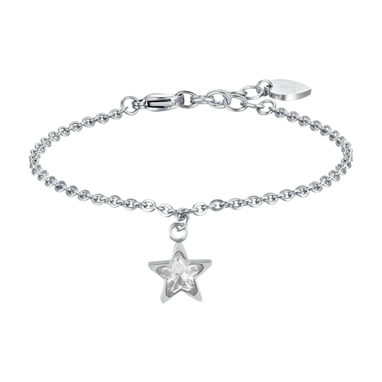 WOMAN'S BRACELET IN STAINLESS STEEL WITH STAR POINT LIGHT WHITE Luca Barra