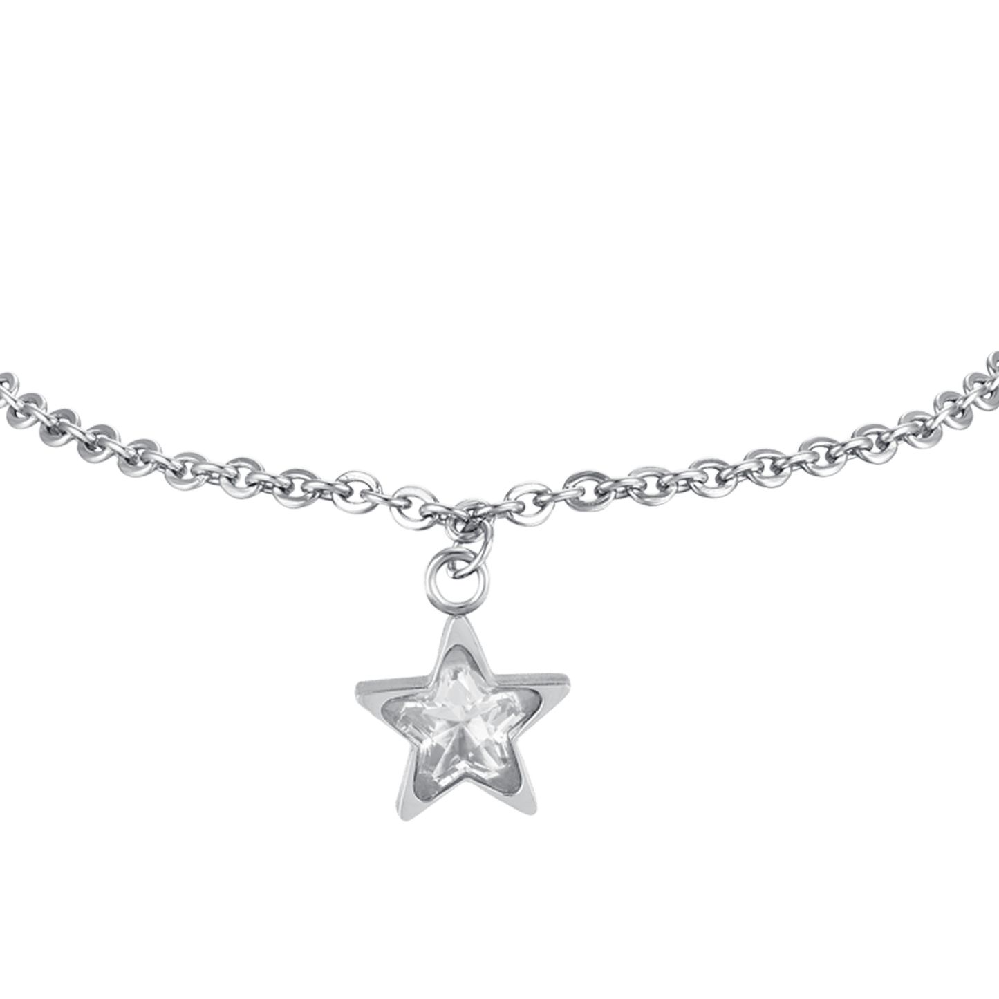 WOMAN'S BRACELET IN STAINLESS STEEL WITH STAR POINT LIGHT WHITE Luca Barra