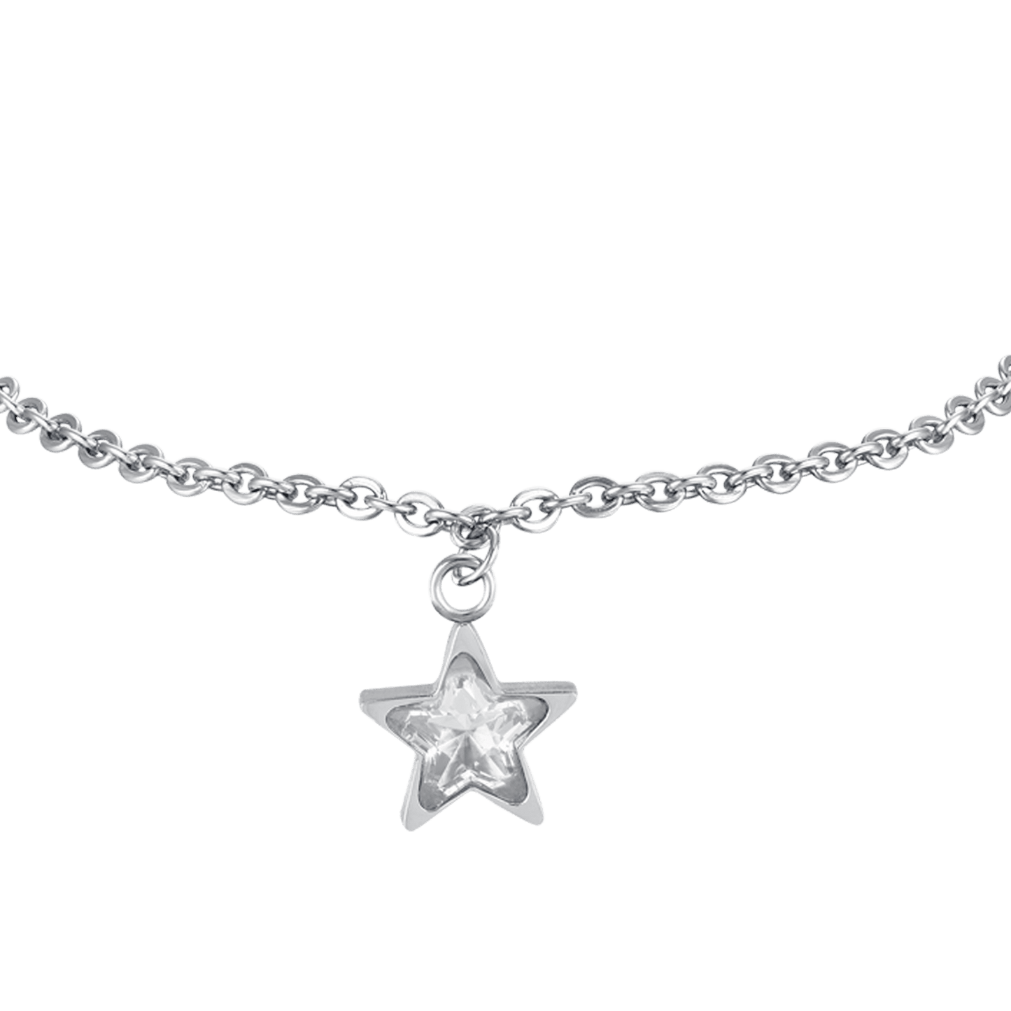 WOMEN'S STEEL BRACELET WITH STAR POINT LIGHT WHITE