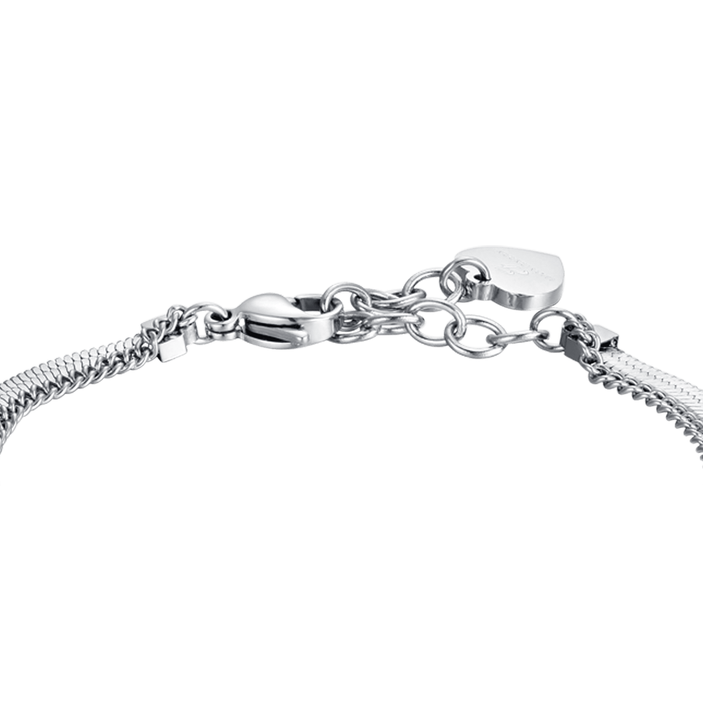 WOMEN'S STEEL CROSS BRACELET WITH WHITE CRYSTALS