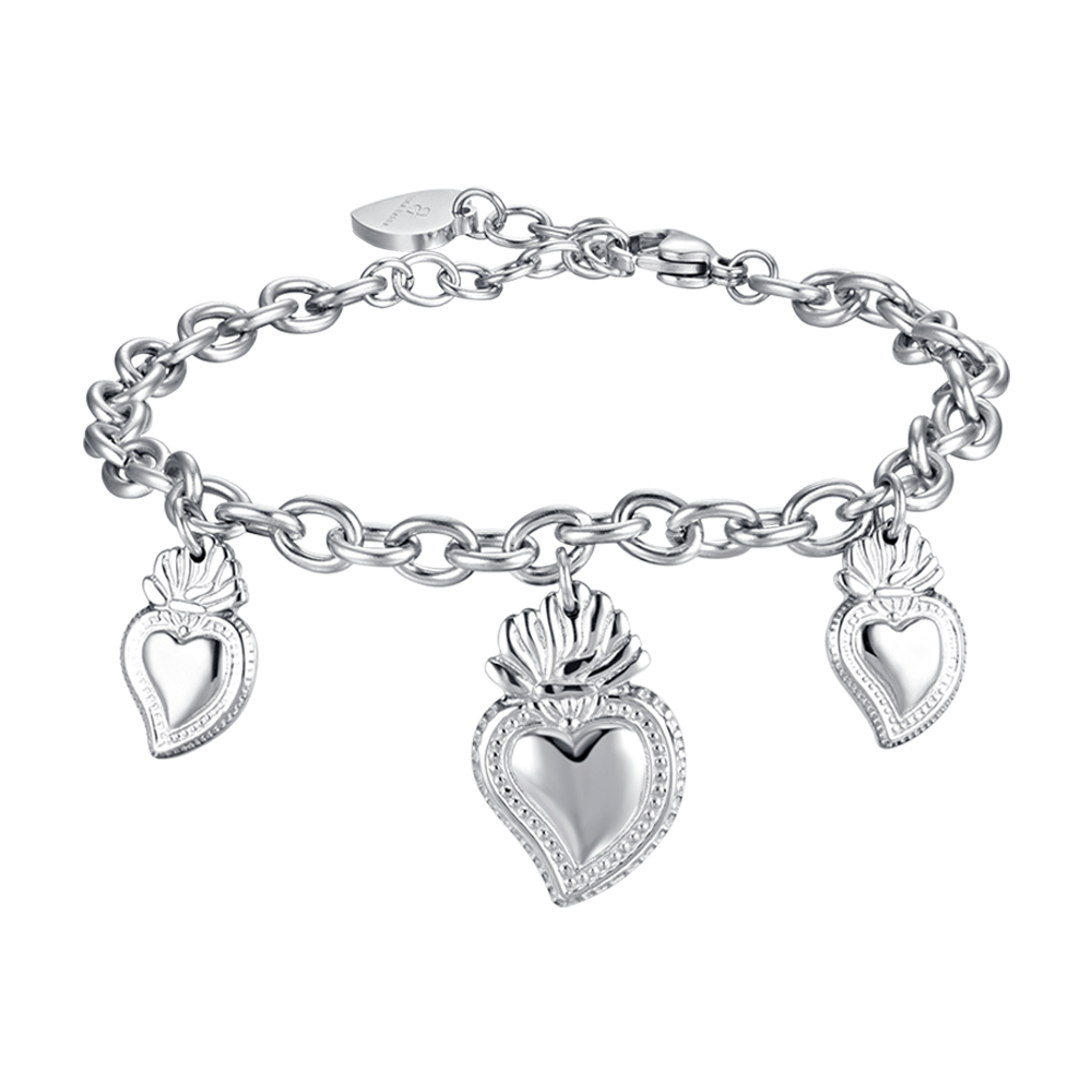 WOMAN'S BRACELET IN STEEL WITH SACRED HEART Luca Barra