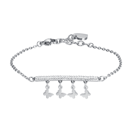 women's steel bracelet with butterfly charms luca barra