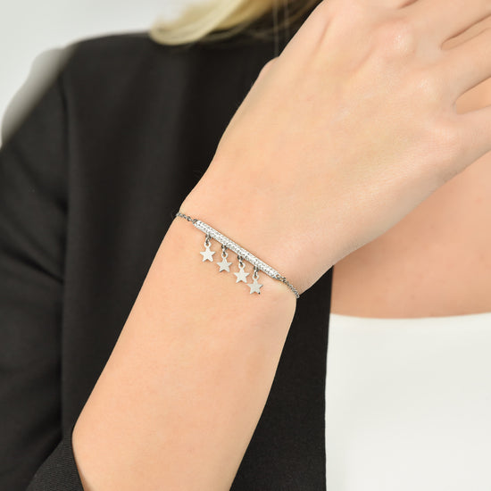 WOMAN'S BRACELET IN STEEL WITH STARS STUDS Luca Barra