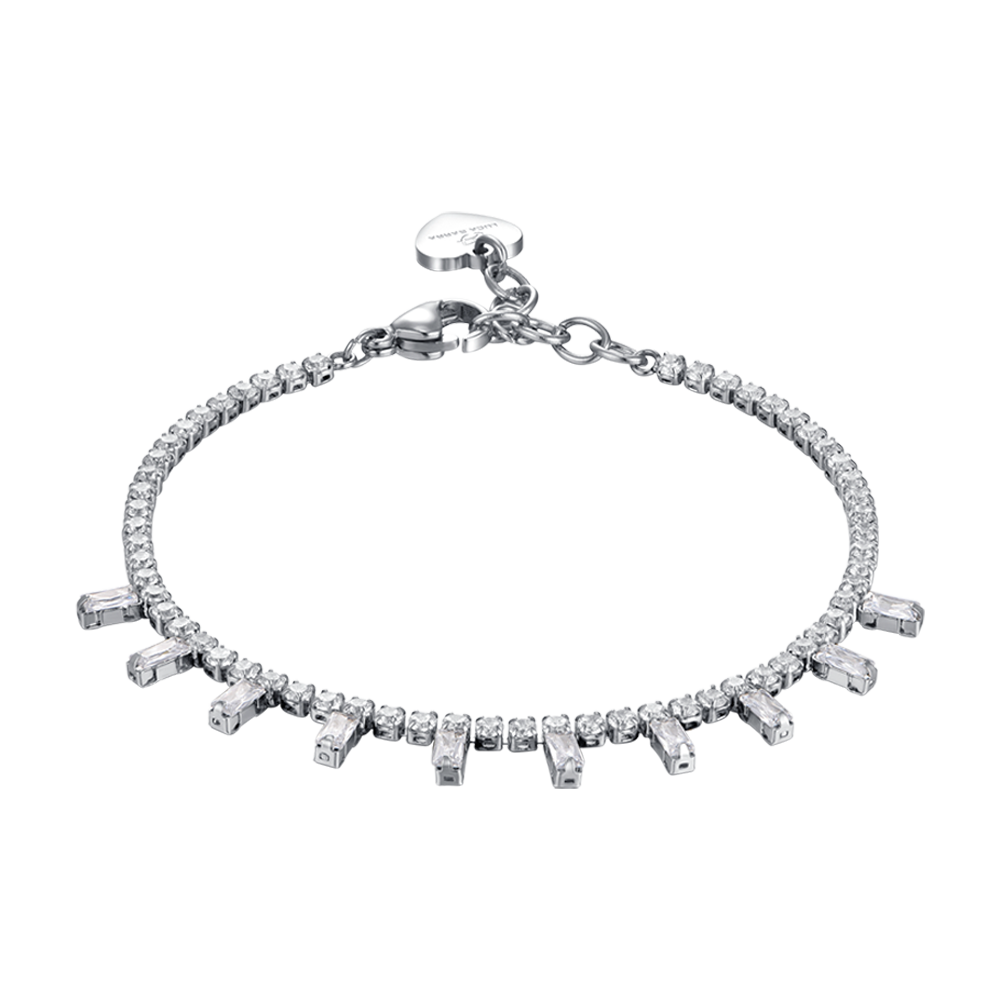 WOMEN'S STEEL BRACELET WITH WHITE CRYSTALS