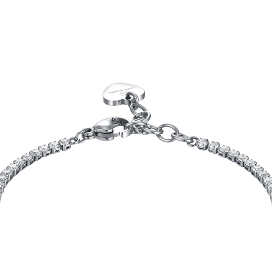 WOMEN'S STEEL BRACELET WITH WHITE CRYSTALS