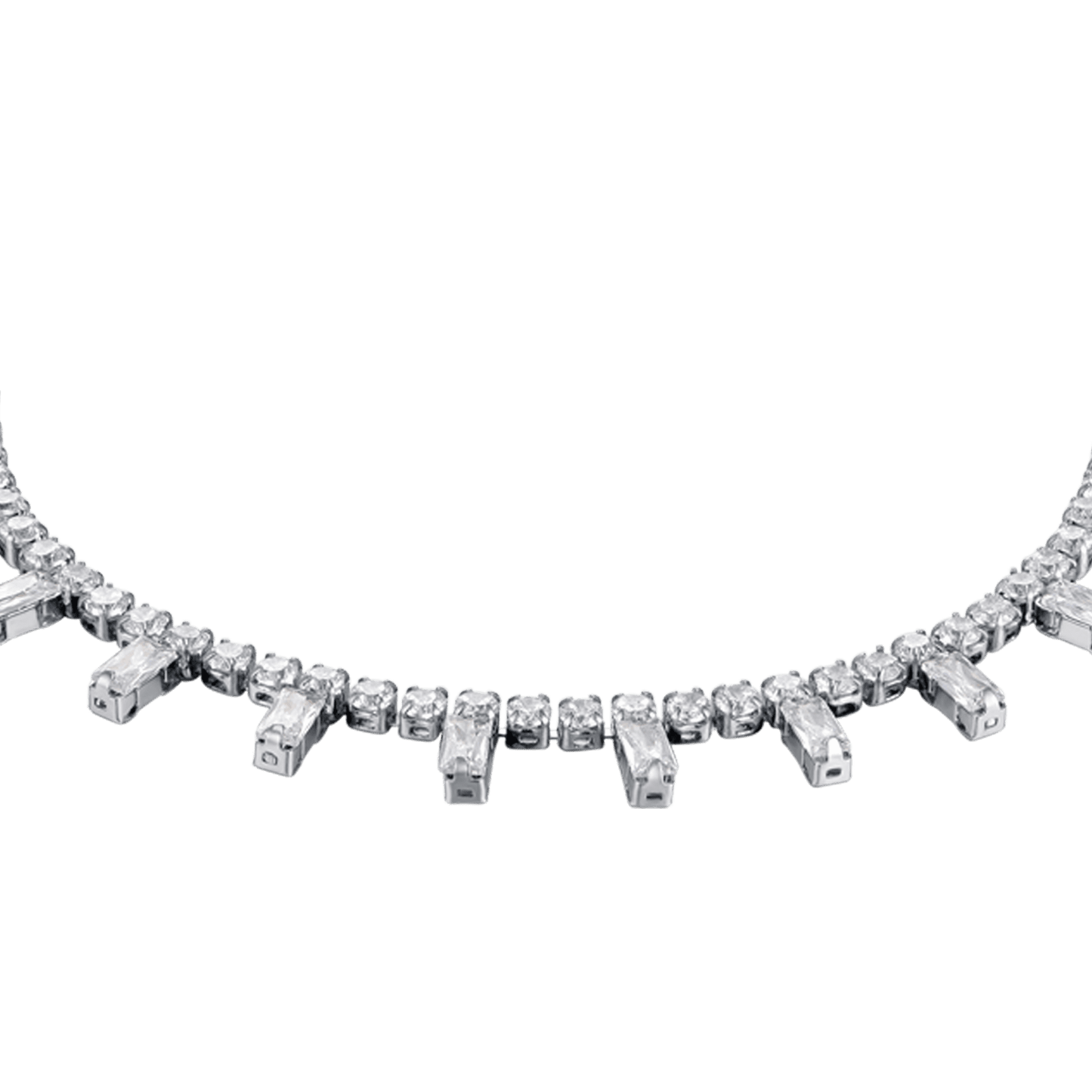 WOMEN'S STEEL BRACELET WITH WHITE CRYSTALS