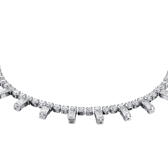 WOMEN'S STEEL BRACELET WITH WHITE CRYSTALS