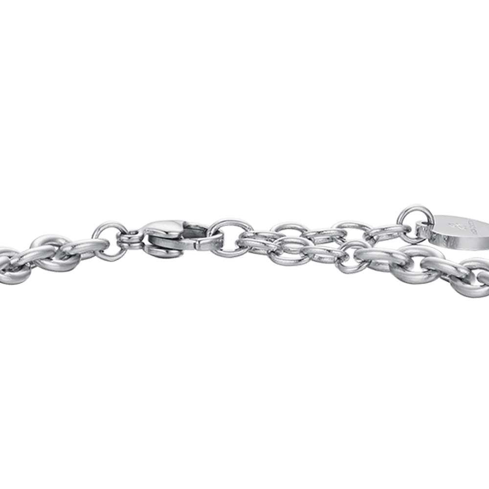 WOMEN'S STEEL BELL BRACELET WITH TURQUOISE ENAMEL AND CRYSTALS