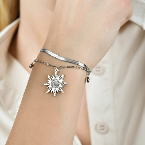 STEEL WOMEN'S SUNSHINE BRACELET WITH WHITE CRYSTALS