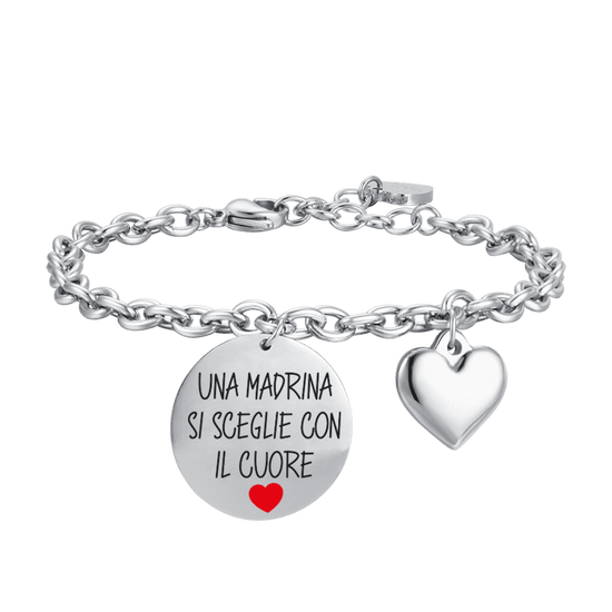 BRACCIALE DONNA IN ACCIAIO UNA MADRINA SI SCEGLIE CON IL CUORE Luca Barra