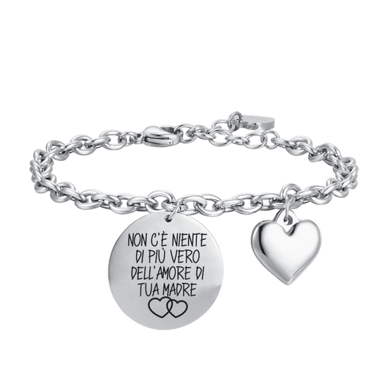 BRACCIALE DONNA IN ACCIAIO NON C'E' NIENTE DI PIù VERO DELL'AMORE DI TUA MADRE Luca Barra