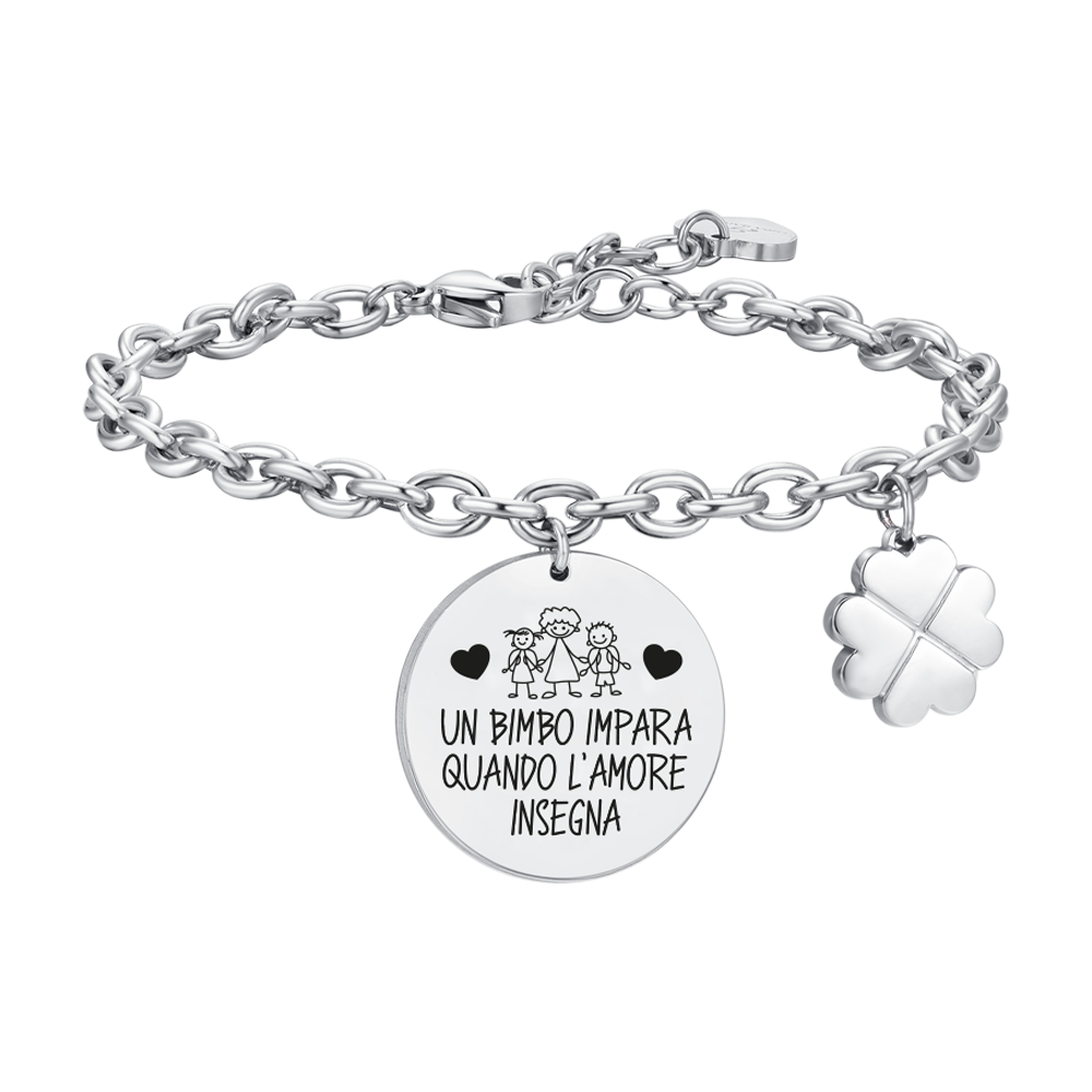 WOMEN STEEL BRACELET A CHILD LEARNS WHEN LOVE TEACHES