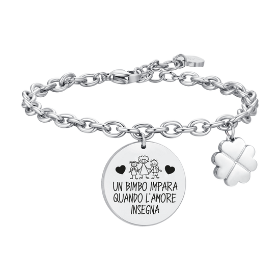 WOMEN STEEL BRACELET A CHILD LEARNS WHEN LOVE TEACHES