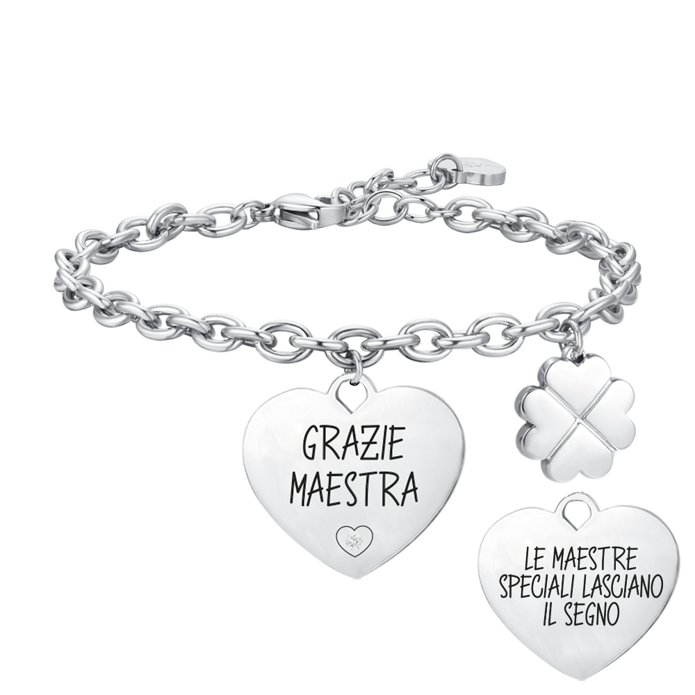 BRACCIALE DONNA IN ACCIAIO GRAZIE MAESTRA