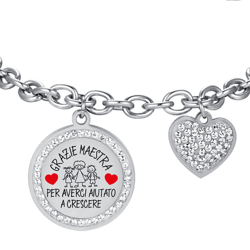 STEEL WOMEN'S BRACELET THANK YOU TEACHER FOR HELPING US GROW UP