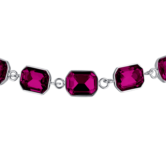 WOMEN'S STEEL BRACELET WITH FUCHSIA CRYSTALS