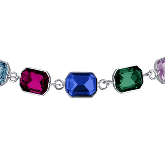 WOMEN'S STEEL BRACELET WITH MULTICOLOR CRYSTALS
