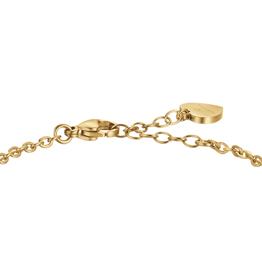IP GOLD STEEL WOMEN'S BRACELET WITH WHITE CRYSTALS