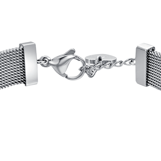 MILANO STEEL MESH WOMEN'S BRACELET WITH STAR WITH WHITE CRYSTALS