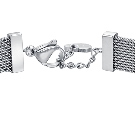 Upload image to Gallery WOMAN'S MILAN KNITTED STEEL BRACELET WITH ELEMENT WITH WHITE CRYSTALS
