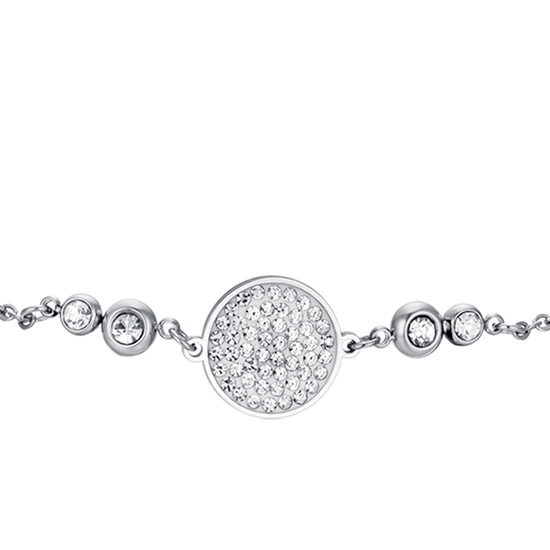 WOMEN'S STEEL BRACELET WITH WHITE CRYSTAL ELEMENT