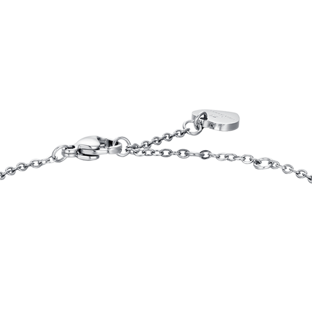 WOMEN'S STEEL BRACELET WITH WHITE CRYSTAL ELEMENT