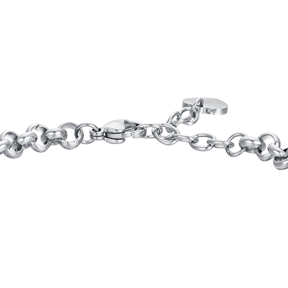 WOMEN'S STEEL BRACELET WITH STARS AND WHITE CRYSTALS