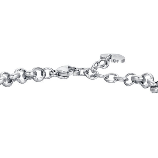 WOMEN'S STEEL BRACELET WITH STARS AND WHITE CRYSTALS