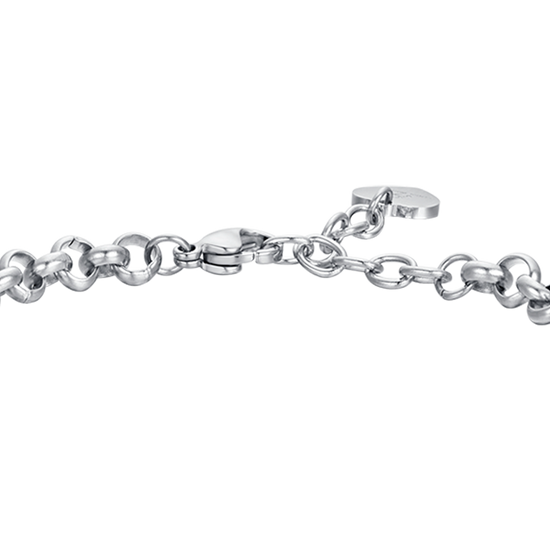 WOMEN'S STEEL BRACELET WITH TREE OF LIFE AND WHITE CRYSTALS